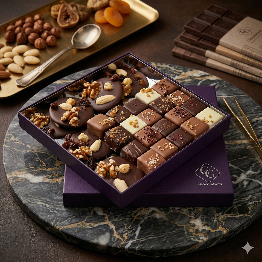 Écrin Excellence 300g – Assortiment de 26 chocolats artisanaux