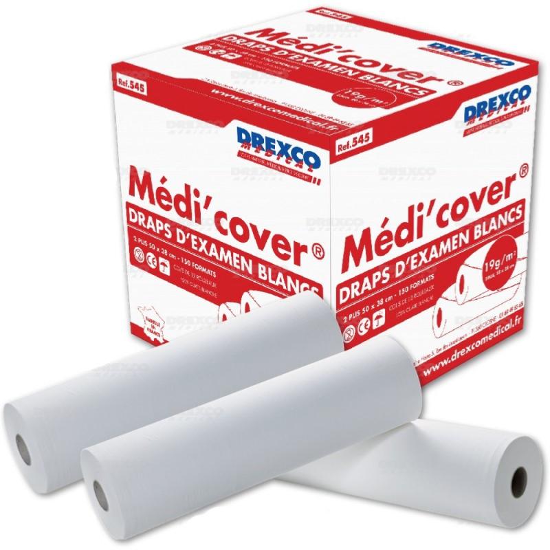 Draps d'examen lisse blanc pure ouate 50x35 cm – 150 FTS