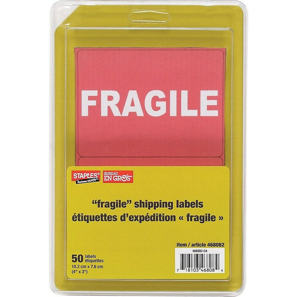 Étiquettes d'expédition Fragile