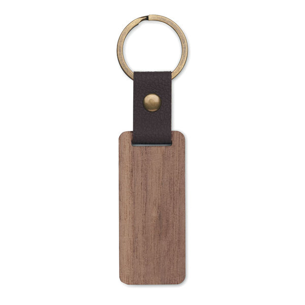 Porte-clés en noyer et PU