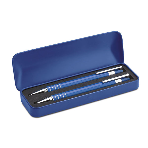 Set stylo bille étui métal