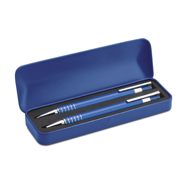 Set stylo bille étui métal