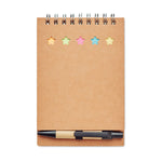 Carnet avec stylo et feuillets