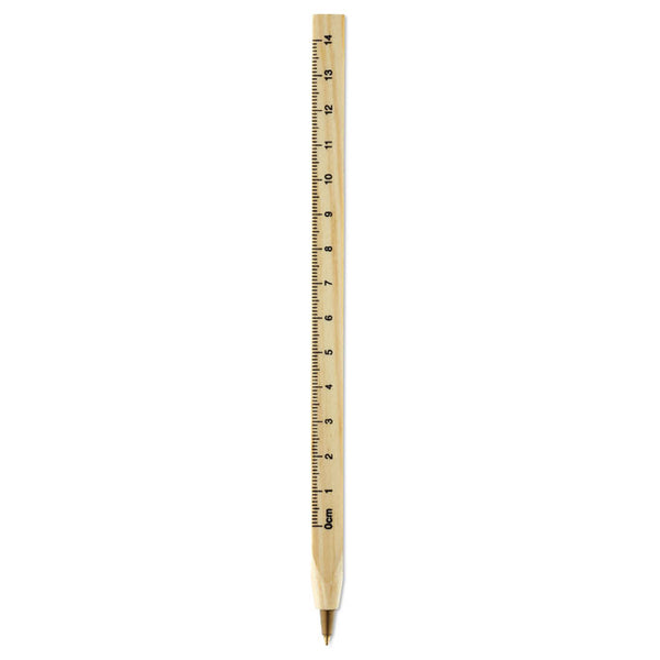 Stylo bille - règle en bois