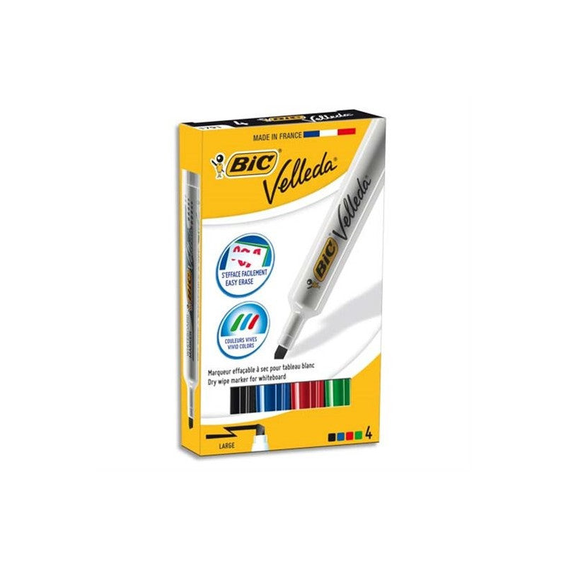 Pochette 4 marqueurs Velleda Premium BIC