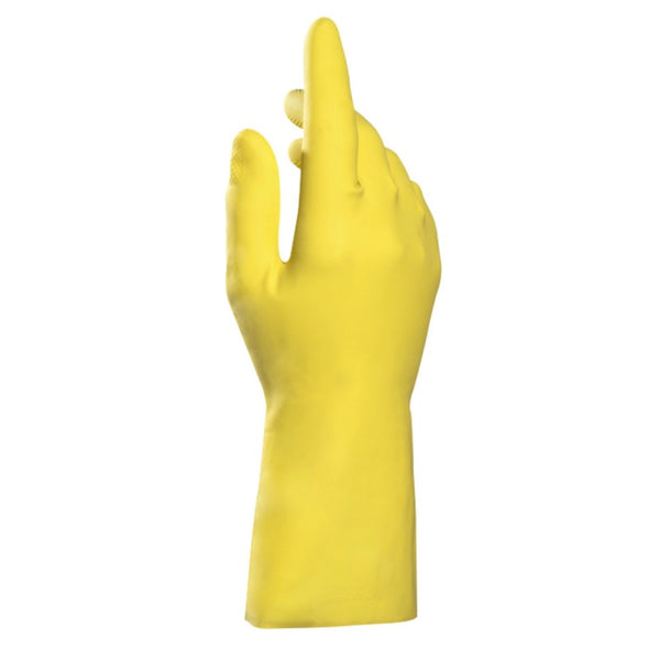 Vital 124 – Gant ménage latex jaune flocké coton